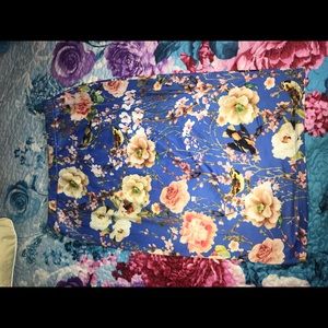 Blue floral pencil skirt
